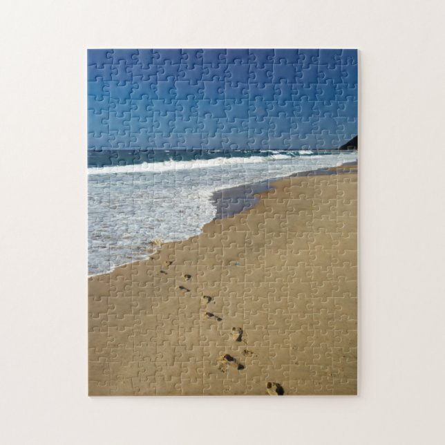 Fotspår på strand, Mabibi, Thongaland Pussel (Vertikal)