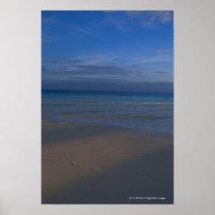 Fotspår på strand poster