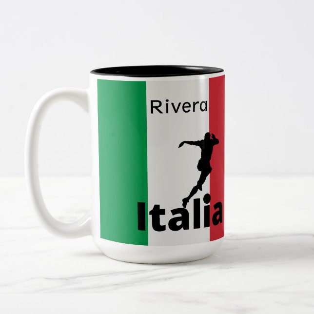 Fotspelare, anpassadet Italien Två-Tonad Mugg (Vänster)