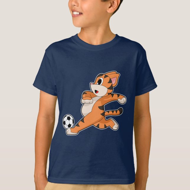 Fotspelare för tiger-fotboll t shirt (Framsida)