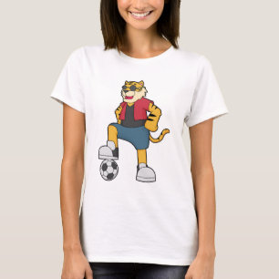 Fotspelare för tiger-fotboll t shirt