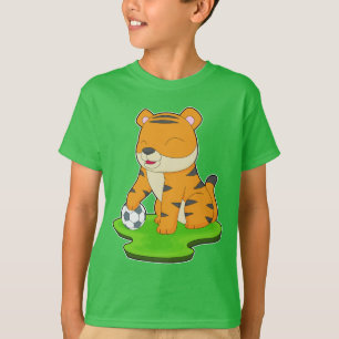 Fotspelare för tiger-fotboll t shirt