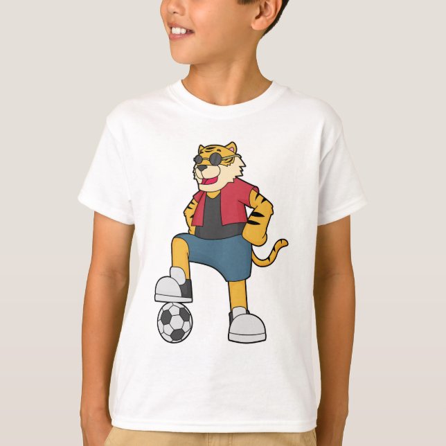 Fotspelare för tiger-fotboll t shirt (Framsida)