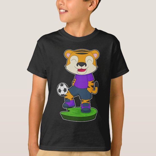 Fotspelare för tiger-fotboll t shirt (Framsida)