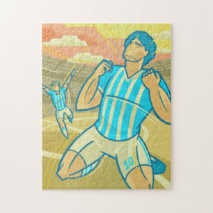 Fotspelare och stadium Win Champions Retro Sport Pussel