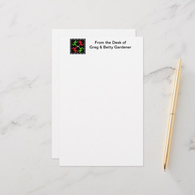 Fotspelare som går till Boll Mönster Brevpapper (Fram/Back In Situ)