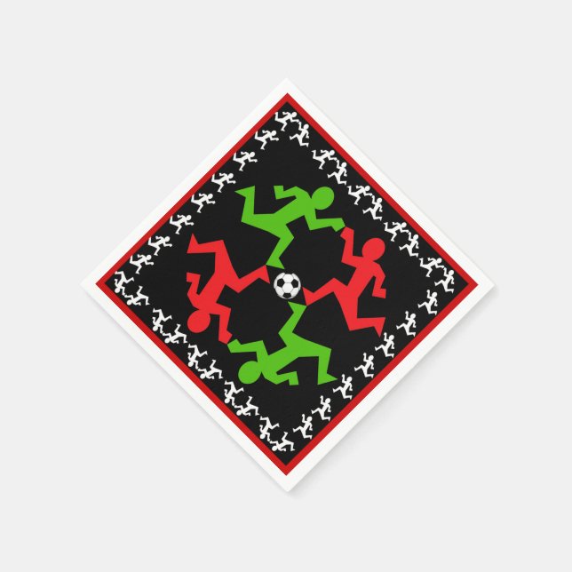 Fotspelare som går till Boll Mönster Pappersservett (Hörn)