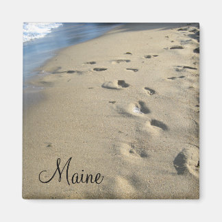 Fotsteg på sandstrand (Maine) Magnet