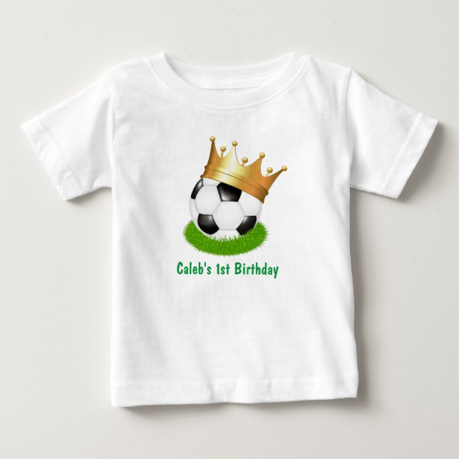 Fotstjärna Kung ONE 1:a födelsedag Party Anpassnin T Shirt (Framsida)