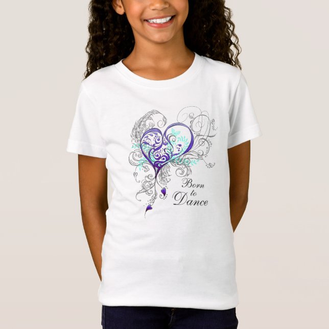 Fött att dansa flickaBabydoll T (anpassadet) Tee Shirt (Framsida)