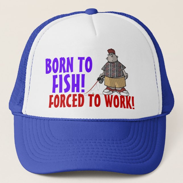 Fött att fiska locket truckerkeps (Framsida)