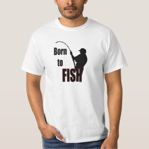 Fött att fiska t shirt