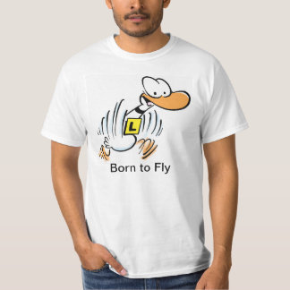 Fött att flyga flygtecknadskjortan tee