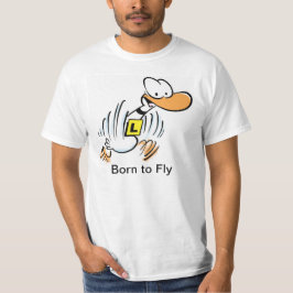 Fött att flyga flygtecknadskjortan tee shirt