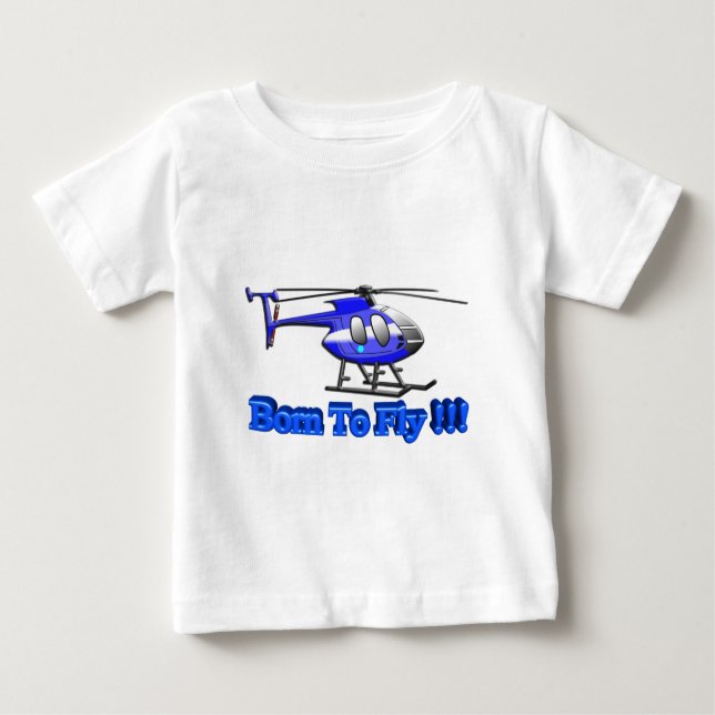 Fött att flyga!!! Helikopter T-shirt (Framsida)