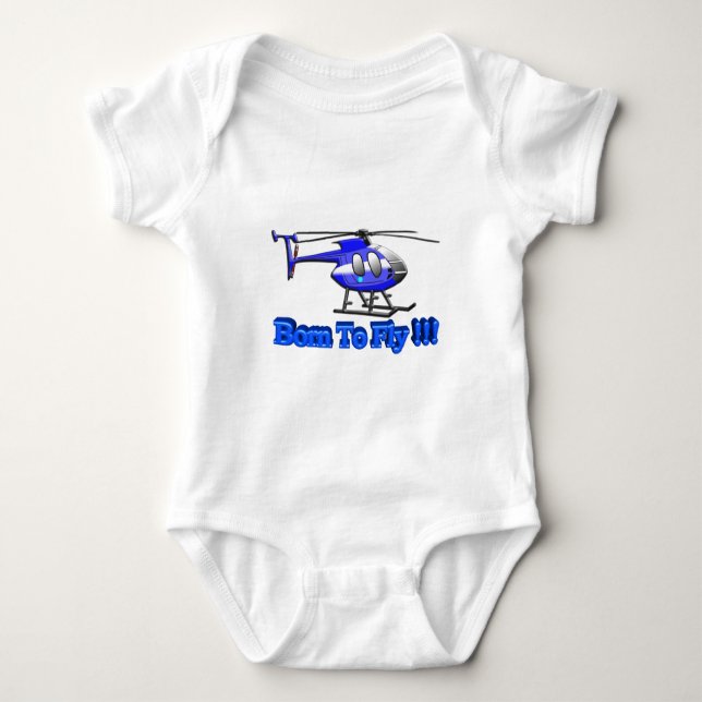 Fött att flyga!!! Helikopter Tee Shirt (Framsida)