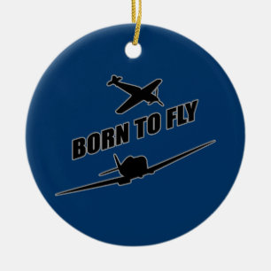 Fött att flyga julgransprydnad keramik
