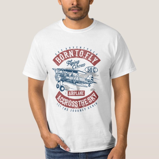 Fött att flyga T-tröja Tee Shirt (Framsida)
