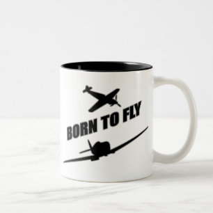 Fött att flyga Två-Tonad mugg
