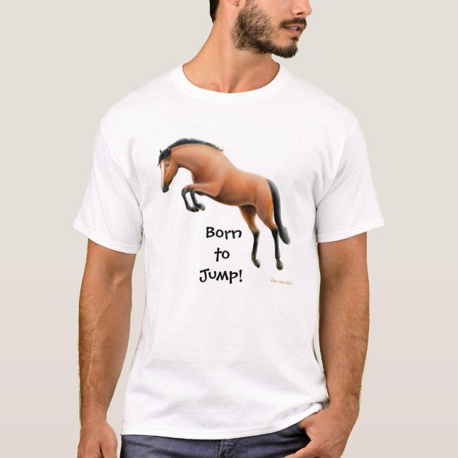 Fött att hoppa den rid- T-tröja T-shirt (Framsida)