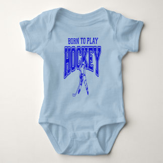 Fött att leka hockey (blått) t-shirt