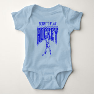 Fött att leka hockey (blått) tee