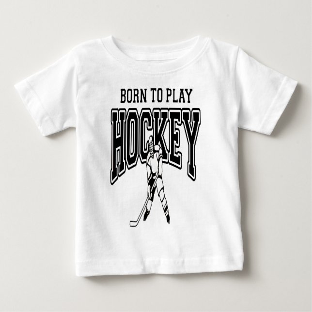 Fött att leka hockey (svarten) t shirt (Framsida)