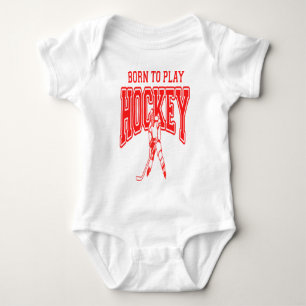 Fött att leka (röd) hockey, t shirt