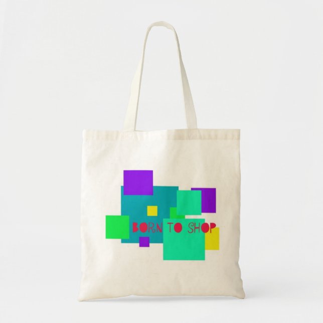 Fött att shoppa toto tygkasse (Framsidan)