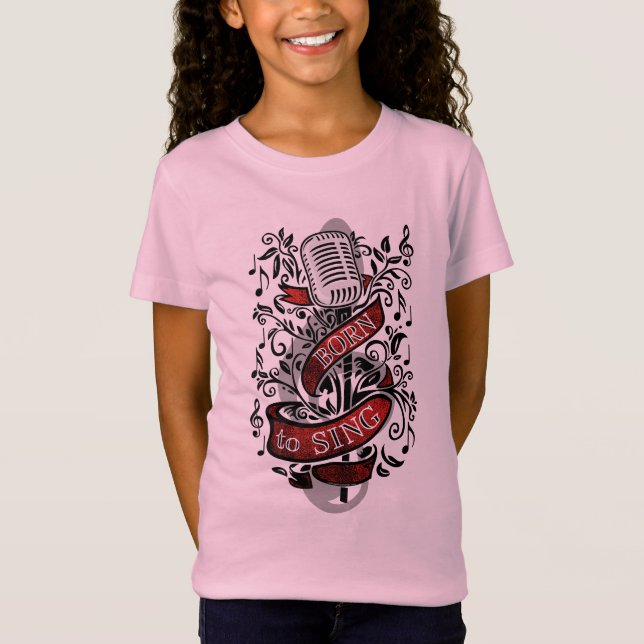 Fött att sjunga t-skjortor t-shirt (Framsida)