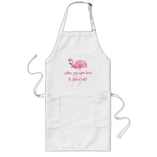 Fött att stå ut flamingoen långt förkläde