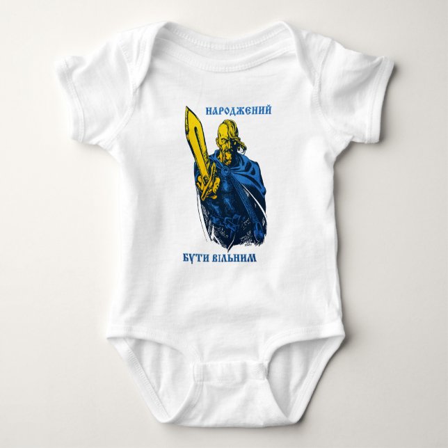 Fött att vara fri ukrainsk Cossack Tee Shirt (Framsida)