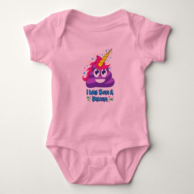 Fött en dräkt för UnicornPoopEmoji baby Tee (Framsida)