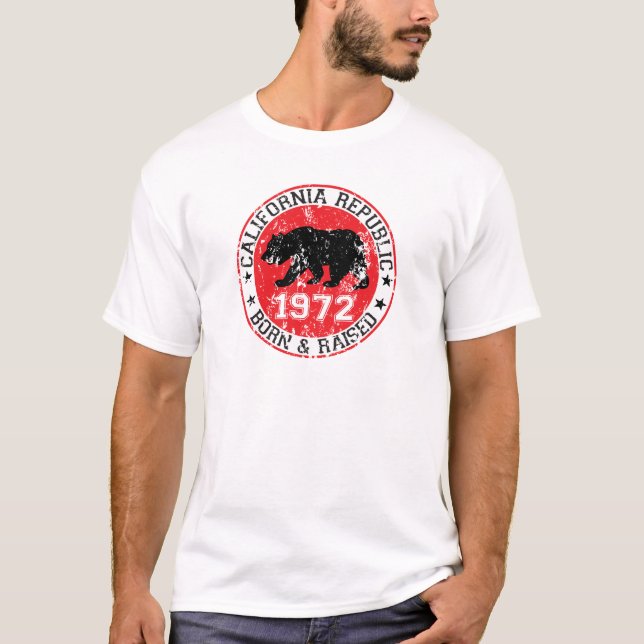 Fött för Kalifornien republik som lyfts 1970 Tee (Framsida)