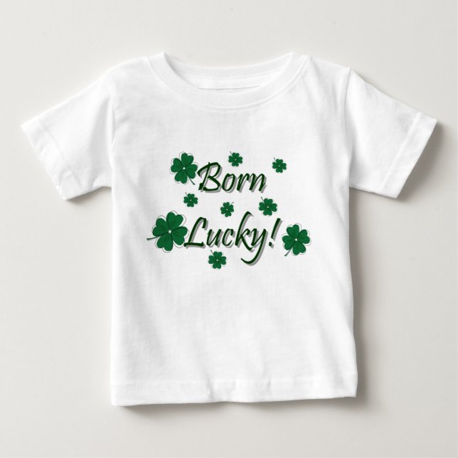 Fött lyckligt! t-shirt (Framsida)