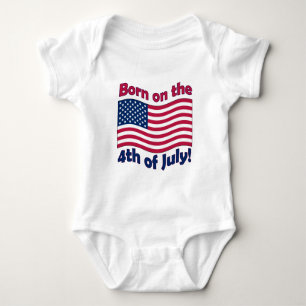 Fött på 4th av den Juli spädbarnrankan T-shirt