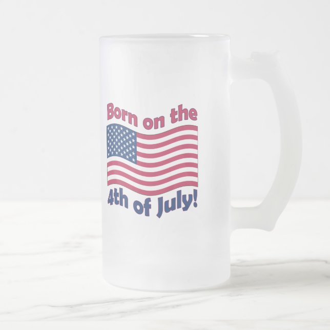 Fött på 4th av Juli	den frostade Glass muggen Frostat Ölglas (Höger)