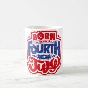 Fött på 4th Juli Kaffemugg