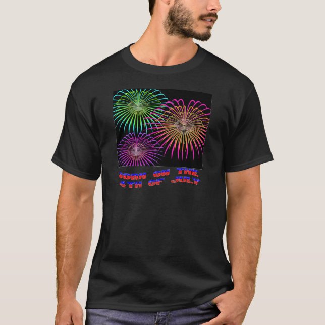 Fött på 4th Juli T-shirt (Framsida)