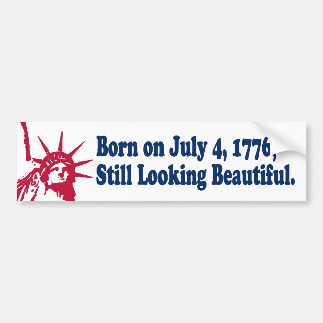 Fött på Juli 4, 1776 bildekal (Framsidan)