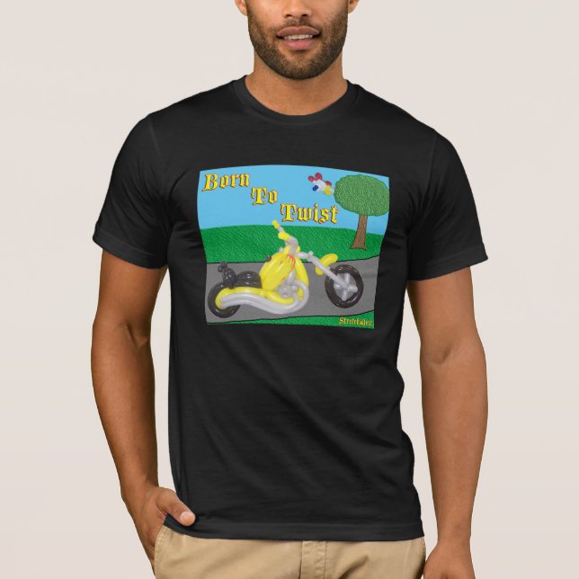 Fött till skjortan för vridningballongmotorcykel tee (Framsida)