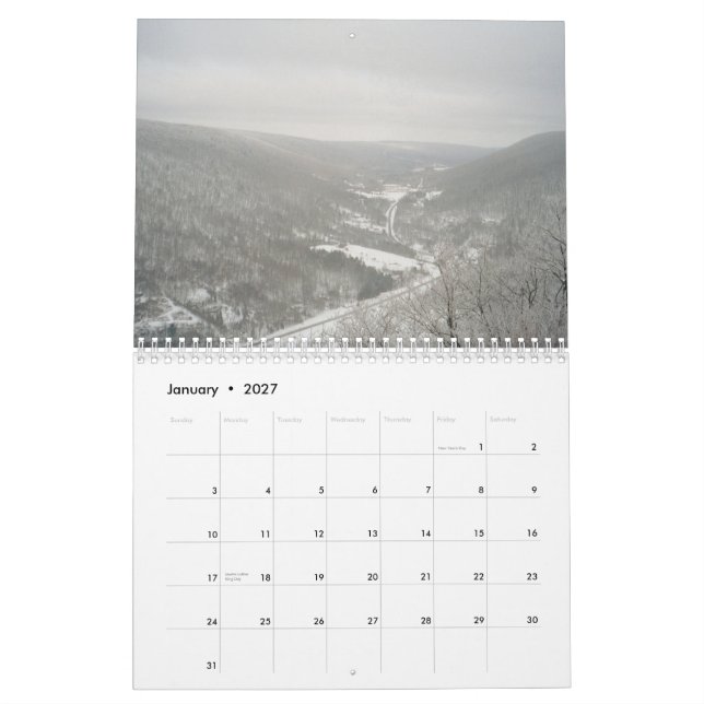 Fotvandra över den New York 2011 kalendern Kalender (Jan 2027)