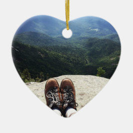 Fotvandra överst av världen julgransprydnad keramik