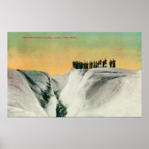 Fotvandrare på den Muir glaciären, AlaskaMuir Poster