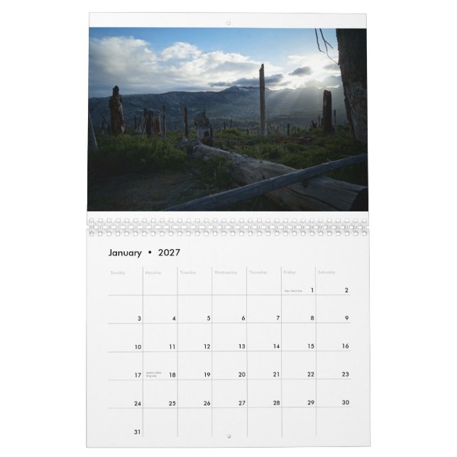 Fotvandrare paradiskalender kalender (Jan 2027)