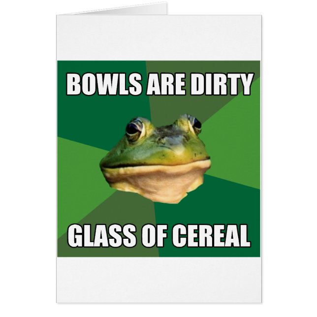 Foul Bachelor Frog Glass av spannmål Hälsningskort (Framsidan)