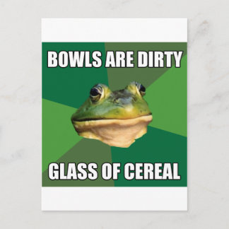 Foul Bachelor Frog Glass av spannmål Vykort