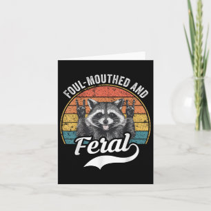 Foul Mouthed och Feral Raccoon Summer Meme Joke Kort