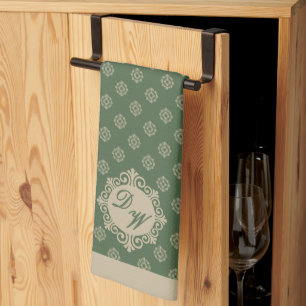 Foulard rosette geometric mönster, sage grönt kökshandduk