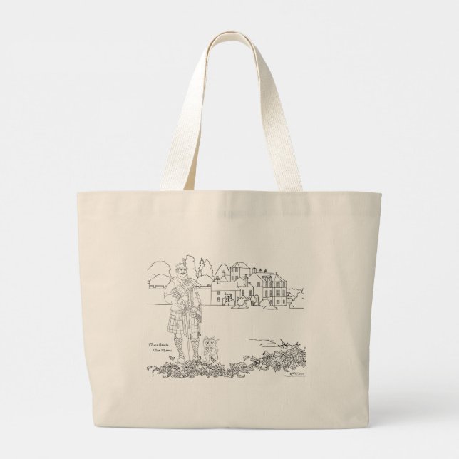 Foulis Castle Scotland Tote Bag Jumbo Tygkasse (Baksida)